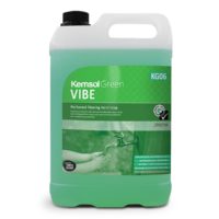 cleaning-products-environmental-kemsol-green-vibe-perfumed-flowing-hand-soap-5L-litre-smooth-soft-creamy-lather-cleans-hands-moist-supple-exceptional-skin conditioning-properties-vjs-distributors-KVIBE