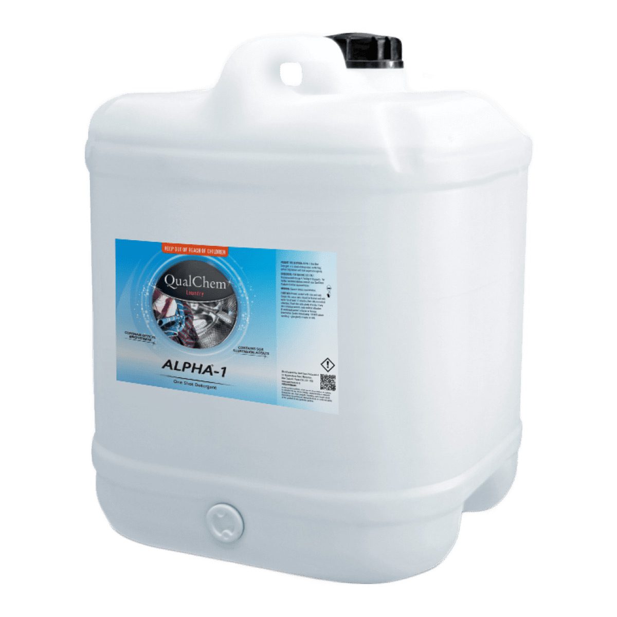cleaning-products-laundry-qualchem-alpha-1-laundry-one-shot-detergent-20L-litre-highly-built-concentrated-commercial-liquid-laundry-detergent-commercial-laundry-machines-vjs-distributors-ALPHA-1