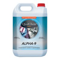 cleaning-products-laundry-qualchem-alpha-9-enzyme-boosted-prespray-5L-litre-enzyme-based-fabric-prespray-and-traffic-lane-cleaner-vjs-distributors-ALPHA-9