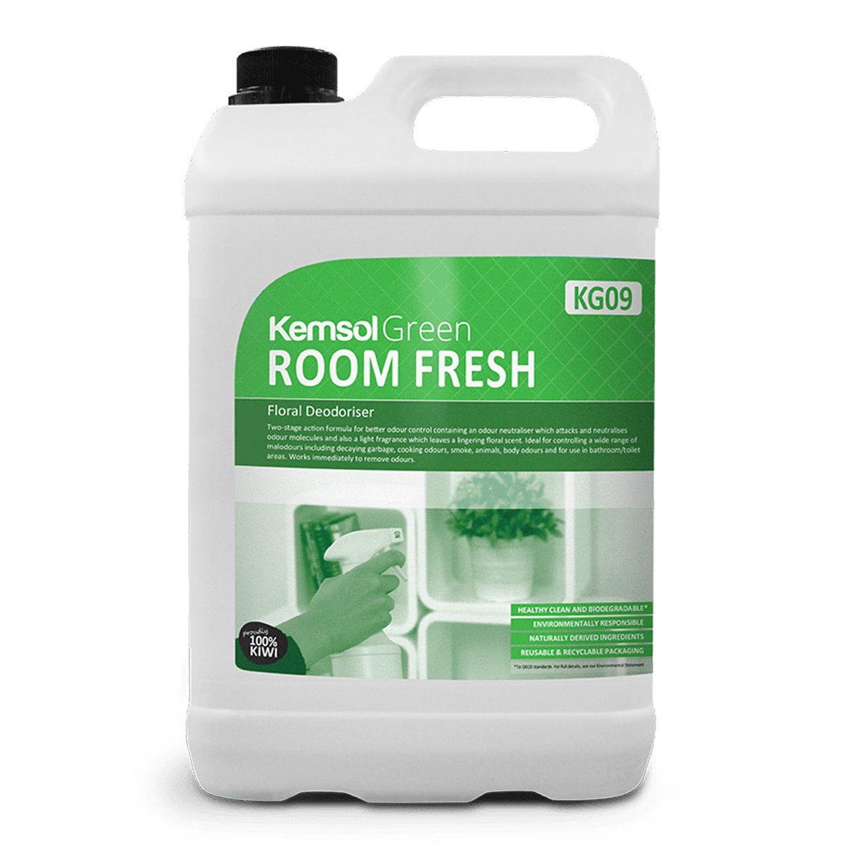 cleaning-products-odour-pest-kemsol-green-room-fresh-5L-litre-odour-neutraliser-neutralises-odour-molecules-light-fragrance-lingering-floral-scent-vjs-distributors-KROOM