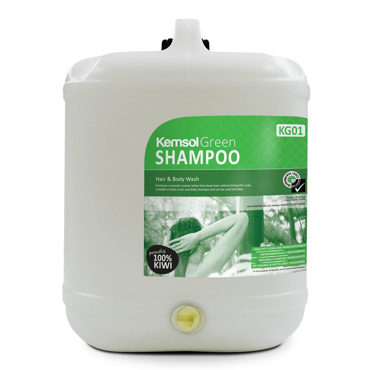 cleaning-products-environmental-kemsol-green-shampoo-20L-litre-soft-on-hair-gentle-on-skin-smooth-creamy-lather-cleans-without-drying-scalp-leaves-soft-floral-fragrance-vjs-distributors-KSHAMP20