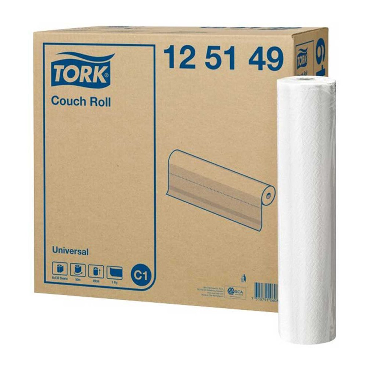 paper-products-paper-towels-tork-couch-roll-49cm-x-50m-metres-white-universal-1ply-180-sheets-8-rolls-c1-rolls-can-be-used-in-tork-couch-roll-dispenser-vjs-distributors-125149