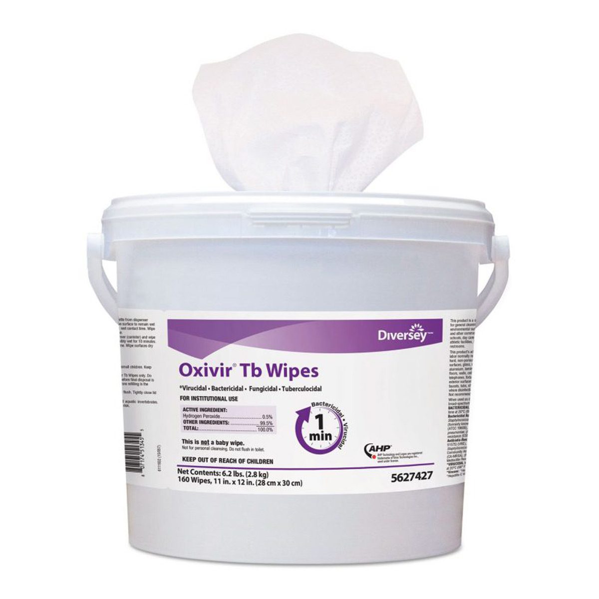 cleaning-products-disinfectants-and-sanitisers-diversey-oxivir-TB-large-ready-to-use-pre-wetted-disinfectant-wipes-refill-pack-160-tub-soft-surfaces-curtains-cushions-carpets-vjs-distributors-5627427