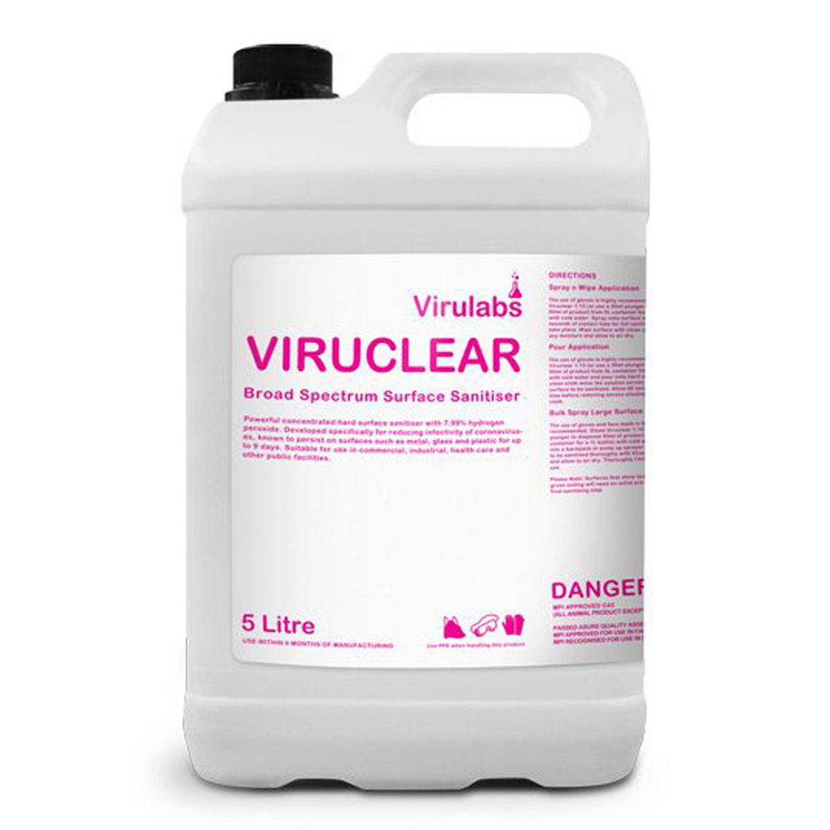 cleaning-products-disinfectants-and-sanitisers-virulabs-viruclear-5L-litre-for-reducing-infectivity-of-coronaviruses-commercial-industrial-health-care-public-facilities-vjs-distributors-KVCLEAR5