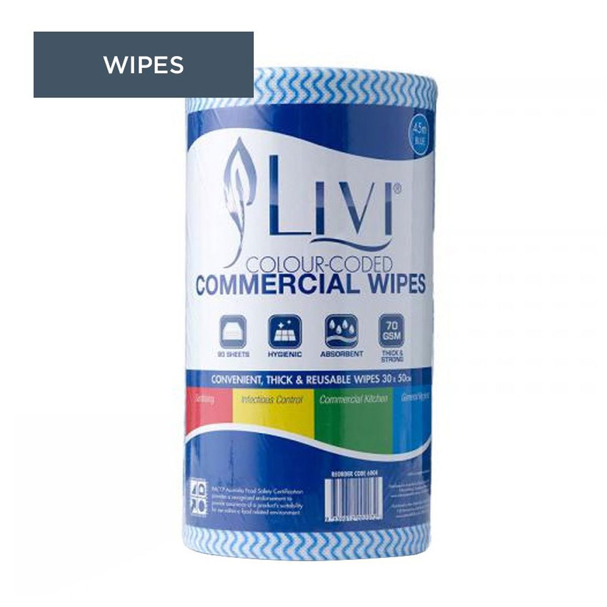 cleaning-equipment-cloths-scourers-wipes-livi-prem-blue-wipes-90-sheets-convenient-thick-reusable-hygienic-absorbent-perforated-roll-four-different-colours-vjs-distributors-6004