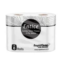 "Entice" Jumbo Toilet Tissue 2ply 300mtrs x 8 rolls
