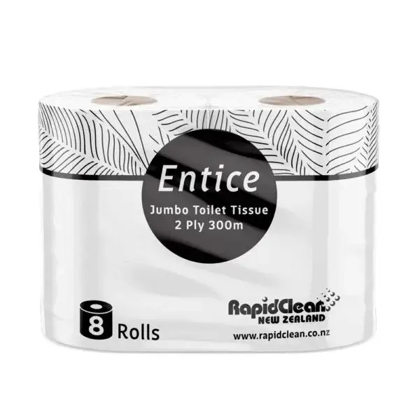 "Entice" Jumbo Toilet Tissue 2ply 300mtrs x 8 rolls