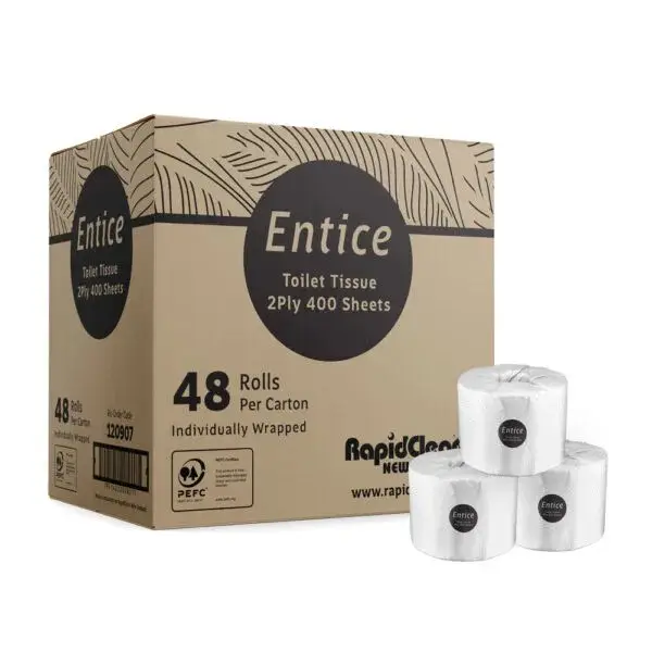 "Entice" Toilet Tissue 2ply 400 sheet x 48 rolls