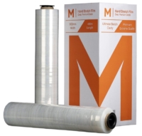 Premium Hand Stretch Film - Clear, 500mm x 300m x 23mu (4) + 4 Free End Caps