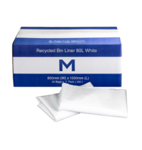FP Recycled Bin Liner 18L White, 450mm x 500mm x 20mu Ctn 2400