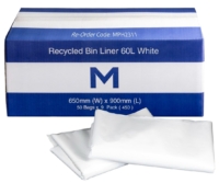 Bin Liner 60L White 30mu CTN - 450
