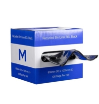 Recycled Black 60 Litre Bin Liner - 100