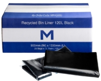 Black Recycled Bin Liner 120L - CTN