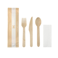 Wooden Cutlery Set - 4/1 - 400 pks